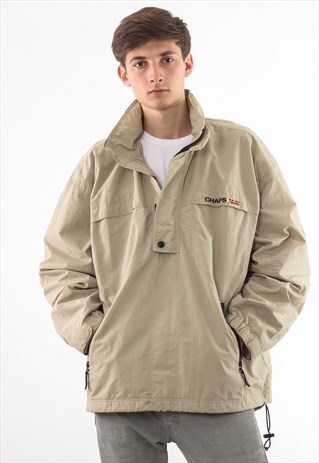 VINTAGE POLO RALPH LAUREN CHAPS HALF ZIP PULLOVER 90S GREY