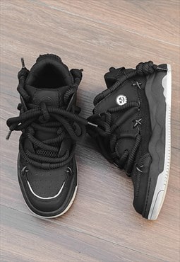 Skater sneakers chunky sole trainers going out shoes black