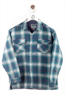 Vintage  Not your basic  Flannel Shirt Checkered Look Turquo