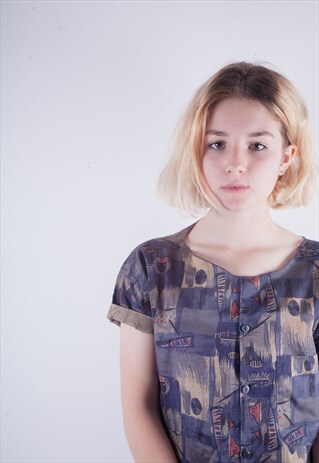 VINTAGE CROP PRINT BLOUSE