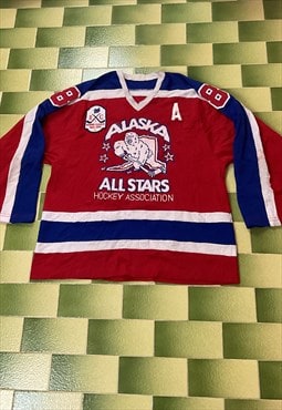 Vintage Alaska All-Stars 8 Vidrine Hockey Jersey Fits Large