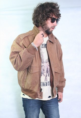LEATHER BOMBER FLYING JACKET.