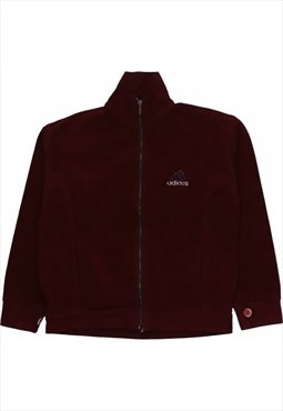 Vintage 90's Adidas Fleece Spellout Zip Up Burgundy