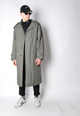 VINTAGE 80S GREYISH KHAKI COAT