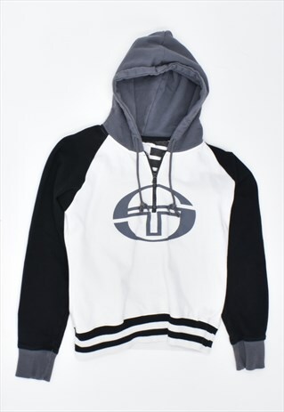 VINTAGE 90'S SERGIO TACCHINI CROP HOODIE JUMPER MULTI