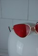 BRIGHT CAT EYE PARTY FESTIVAL FUNKY SUNGLASSES IN GOLD RED
