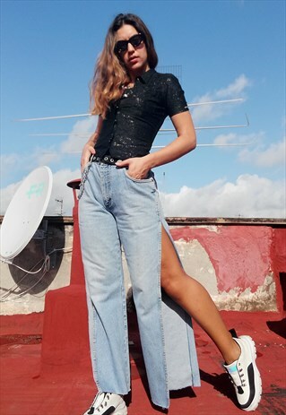 90'S WRANGLER OVERSIZED SIDE SLITS JEANS