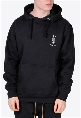 BLACK PEACE OUT HOODIE