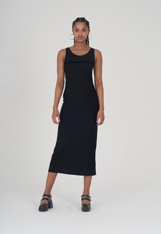 VINTAGE RARE 90'S BLACK LOGO FENDI MAXI DRESS