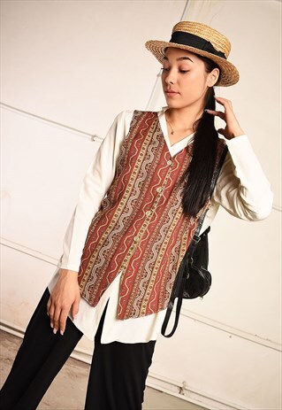 90'S RETRO ABSTRACT PRINT MINIMALIST PARIS CHIC SHIRT TOP