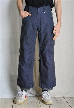 Y2K Navy Blue Ski Snowboard Winter Cargo Pants