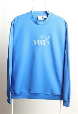 Vintage Puma Crewneck Logo Sports Sweatshirt Blue