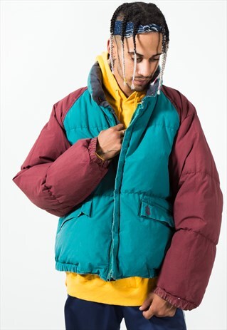 UNIQUE VINTAGE NAUTICA PUFFER REVERSIBLE JACKET / S2144