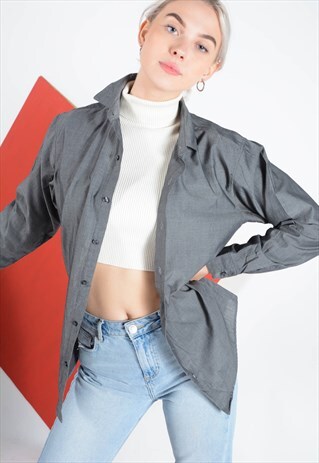 VINTAGE CHAPS CHECK SHIRT IN GREY