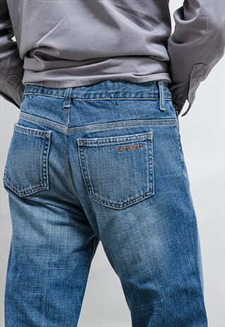 VINTAGE 90S BLUE FLARE LOW WAIST W'URBAN PANT JEANS MEN W28