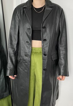 Petite leather coat
