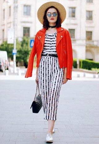 ALL OVER LACE STRIPED JUMPSUIT