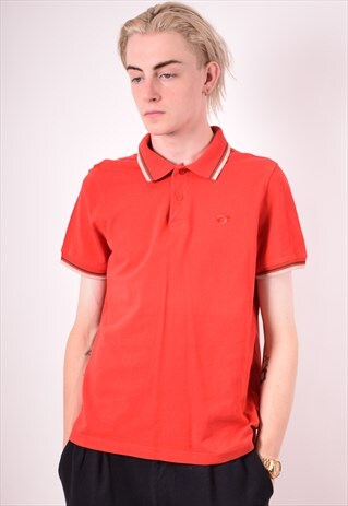 LOTTO MENS VINTAGE POLO SHIRT SMALL RED 90S