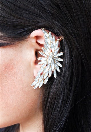 DIAMANTE ORNATE EAR CUFF EARRING