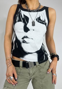 Vintage Y2k Tank Top Vest Graphic Print Grunge Streetwear 