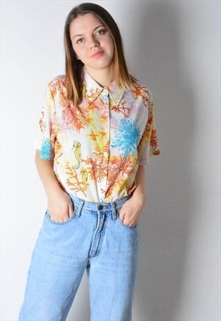 VINTAGE 90S SEAHORSE COLOURFUL SHIRT