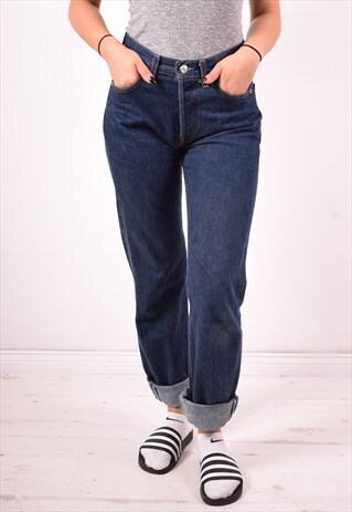 LEVI'S 501 WOMENS VINTAGE JEANS W28 L32 BLUE 90S