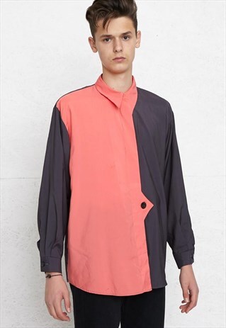 VINTAGE GREY PINK LONG SLEEVE SHIRT