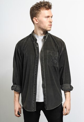 VINTAGE CORDUROY CORD SHIRT GREY