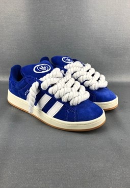 Campus 00s Blue with Thick Chunky Rope Laces
