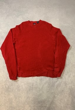 Vintage Gap Knitted Jumper Plain Grandad Sweater