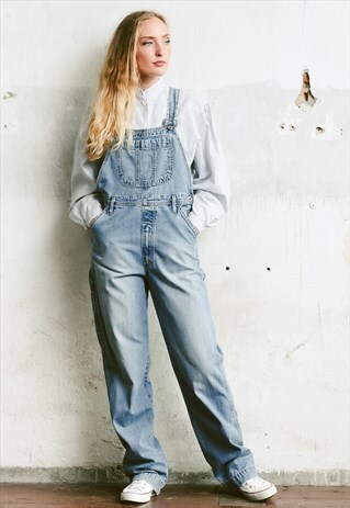 VINTAGE 90S BLUE DENIM DUNGAREES