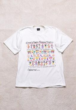 Vintage 90s Reggae White Graphic T Shirt