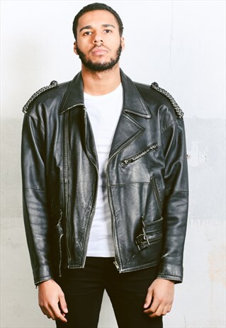 VINTAGE LEATHER BIKER JACKET