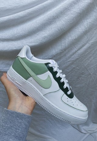 NIKE AIRFORCE 1 SAGE GREEN TONAL CUSTOM AF1