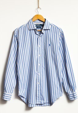 Ralph Lauren Blue Striped Cotton Long Sleeve Shirt 19222