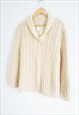VINTAGE COZY PURE WOOL FISHERMAN'S SWEATER SIZE M