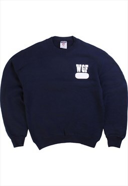 Vintage 90's Gildan Sweatshirt WGF Crewneck Navy