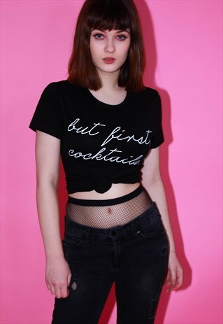 BUT FIRST COCKTAILS T SHIRT