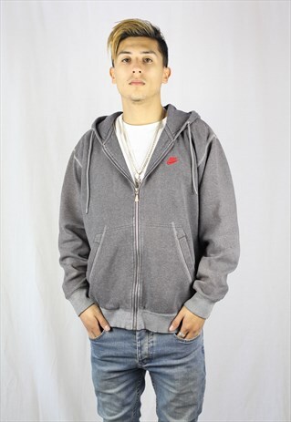 MENS VINTAGE NIKE HOODIE JUMPER MEDIUM SKATERS ZIPPER 90'S