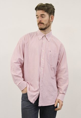 VINTAGE PINK STRIPED TOMMY HILFIGER SHIRT