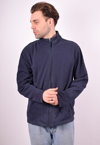 STARTER MENS VINTAGE FLEECE JACKET LARGE BLUE 90S