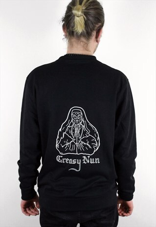 BLACK GREASY NUN ORIGINAL SWEATSHIRT