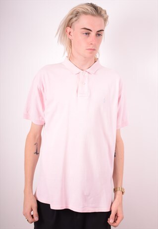 POLO RALPH LAUREN MENS VINTAGE POLO SHIRT XXL PINK 90S
