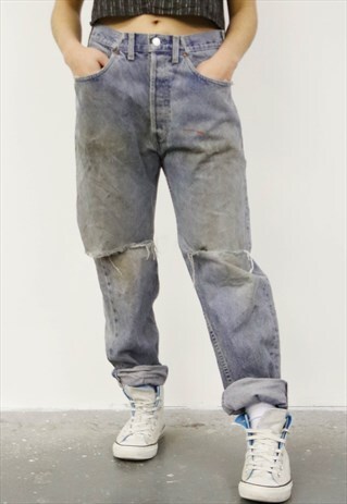 VINTAGE LEVI'S BLUE PAINT MOM JEANS