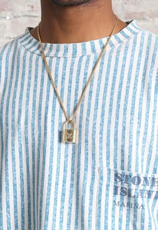VINTAGE RARE LOUIS VUITTON CUSTOM PADLOCK CHAIN NECKLACE