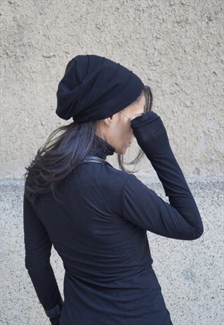 KNIT HAT UNISEX HAT UNISEX HAT BLACK KNIT HAT WINTER F1669