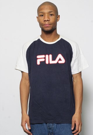 VINTAGE FILA BIG SPELL OUT LOGO T-SHIRT YELLOW