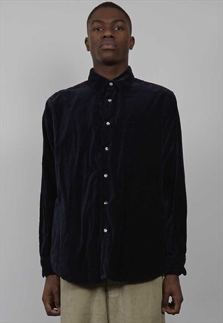 VINTAGE 70'S NAVY VELVET SHIRT