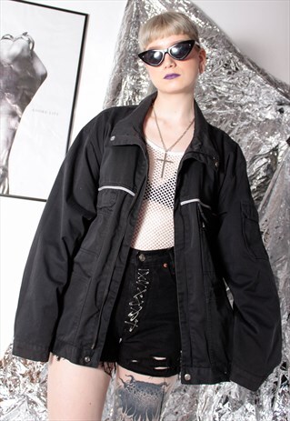 90S GRUNGE Y2K GOTH UNISEX OVERSIZED DENIM WORKWEAR JACKET