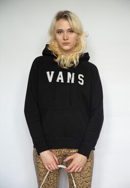 Vintage VANS unisex black hoodie with big logo